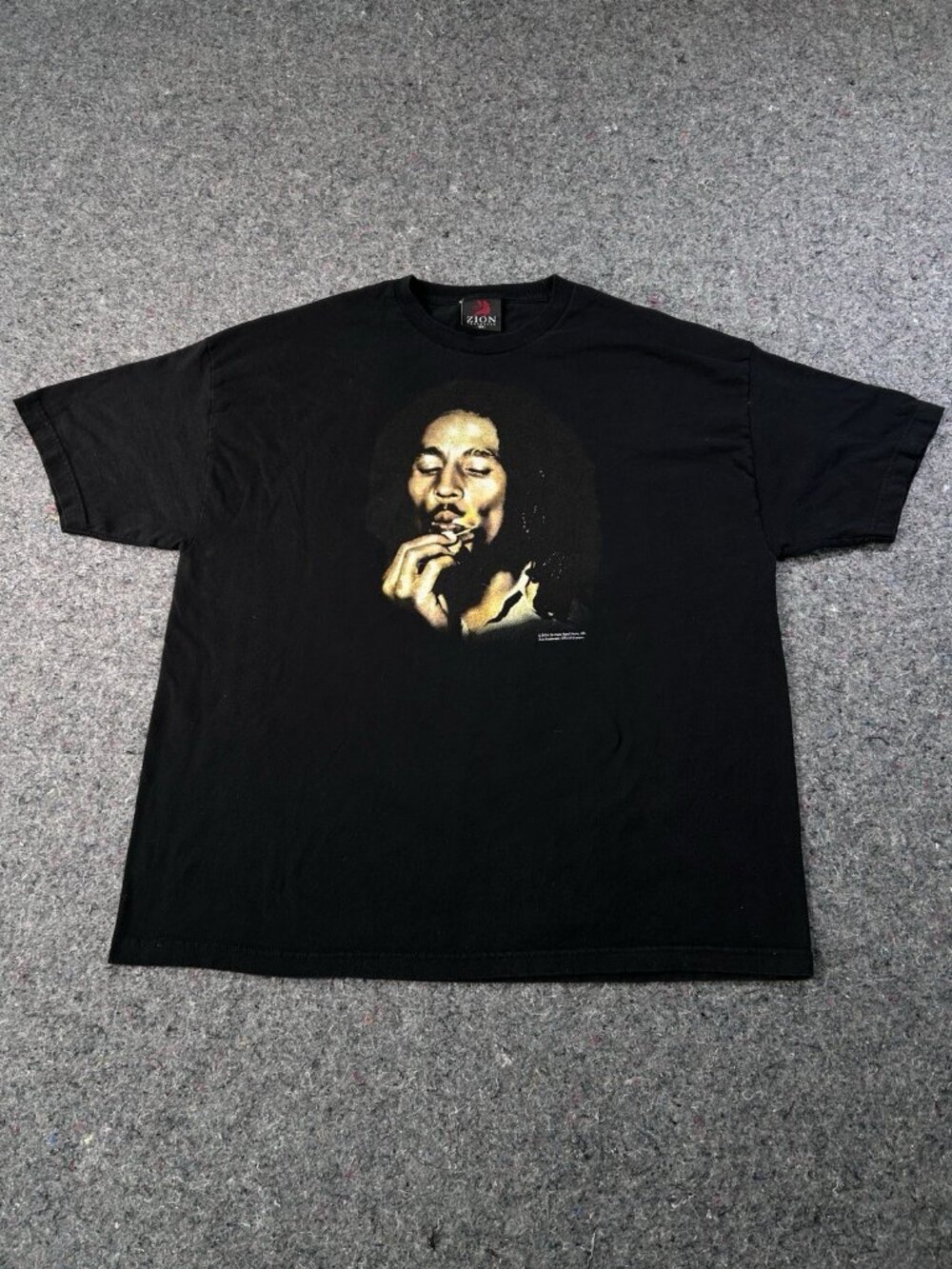 Vintage Bob Marley T-Shirt Zion Rootswear 2004 Size 2X Black Licensed Rap Tee
